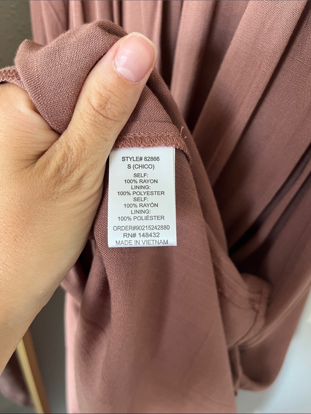 Women’s Maxi Slip Dress in Mauve - Picture 3 of 4